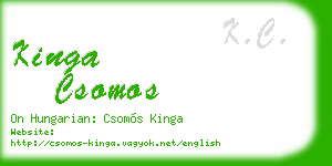 kinga csomos business card